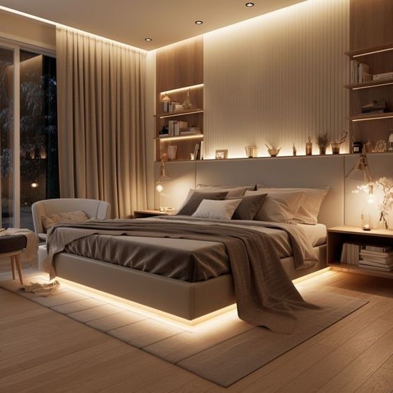 decorated modern luxury bedroom