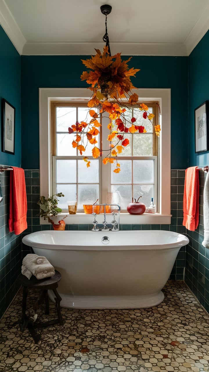 fall bathroom decor idea