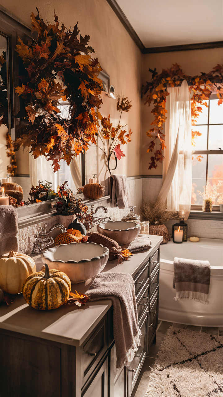 fall bathroom decor