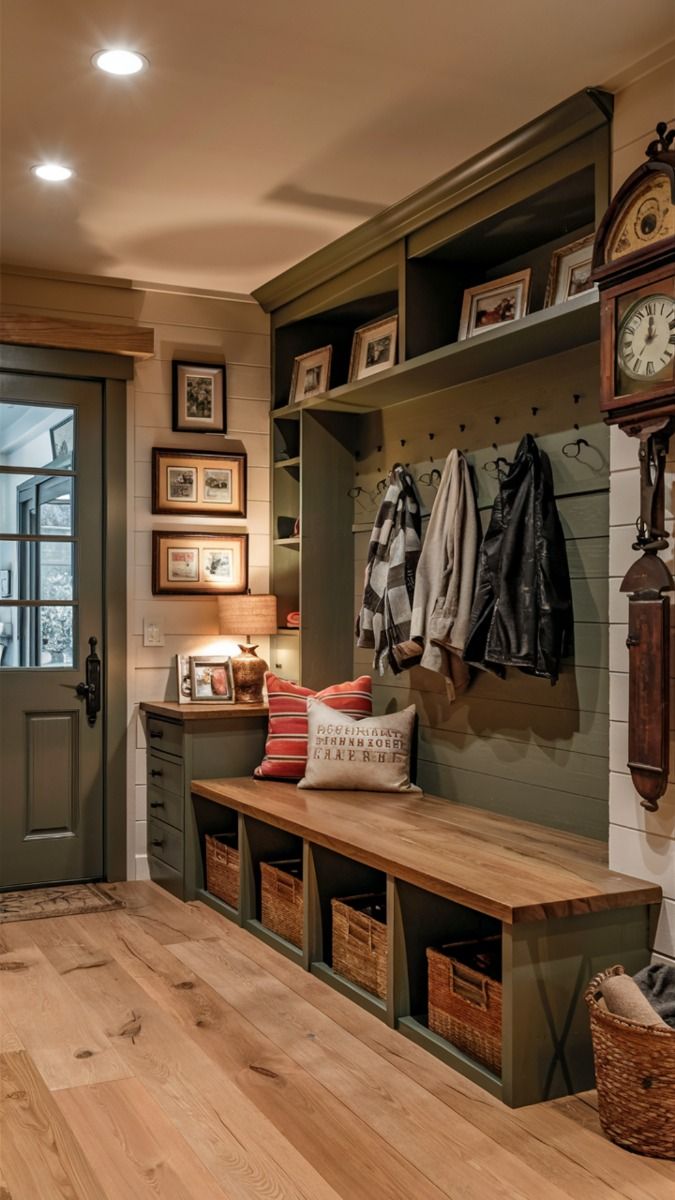 functional mudroom entryway
