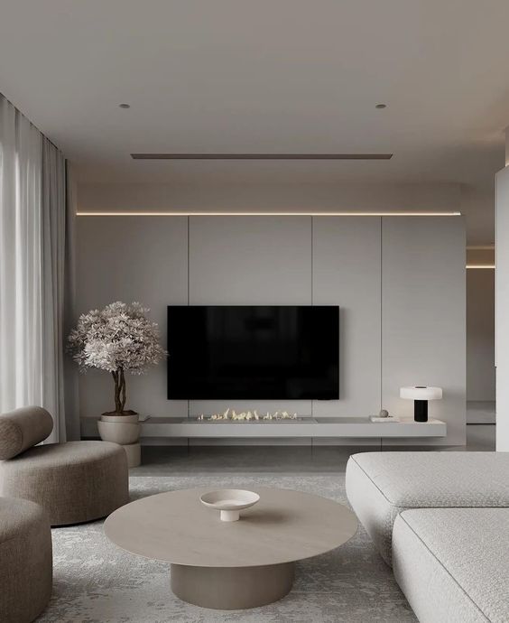 grey modern tv room