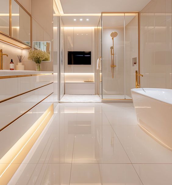 Achieving Modern Luxury in Bathroom Décor large modern luxury bathroom