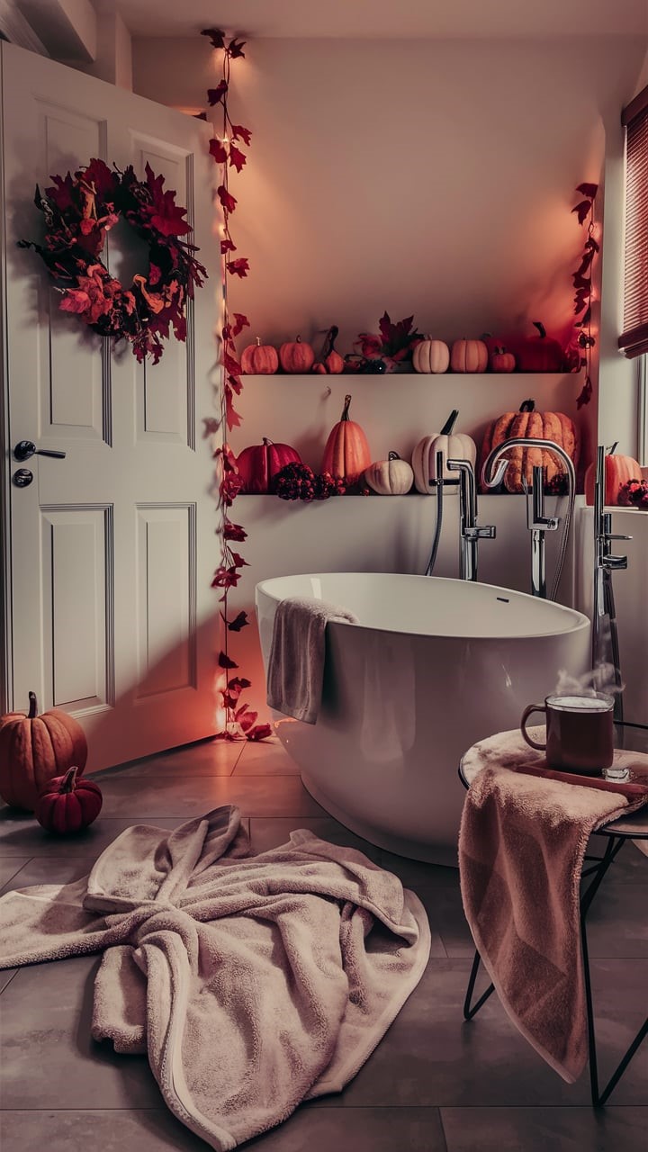modern fall bathroom decor