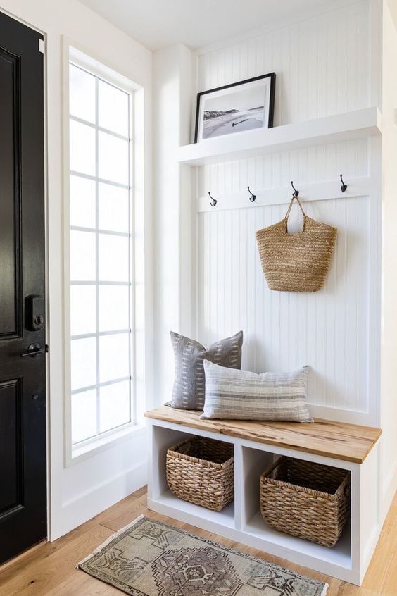 modern mudroom entryway