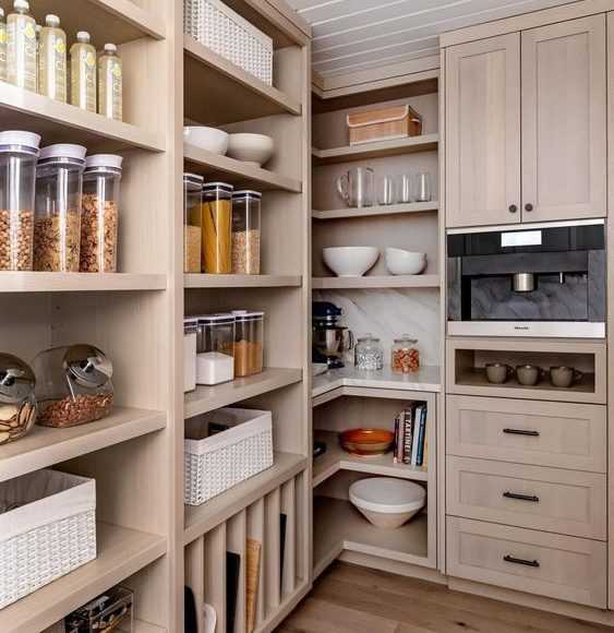 modern small walk in pantry
