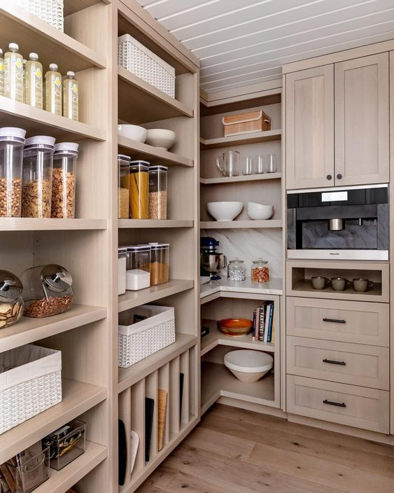 modern small walk in pantry