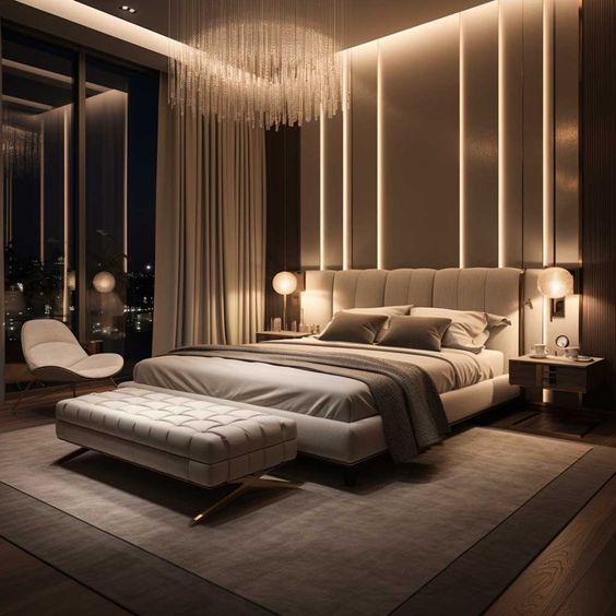 neutral modern luxury bedroom