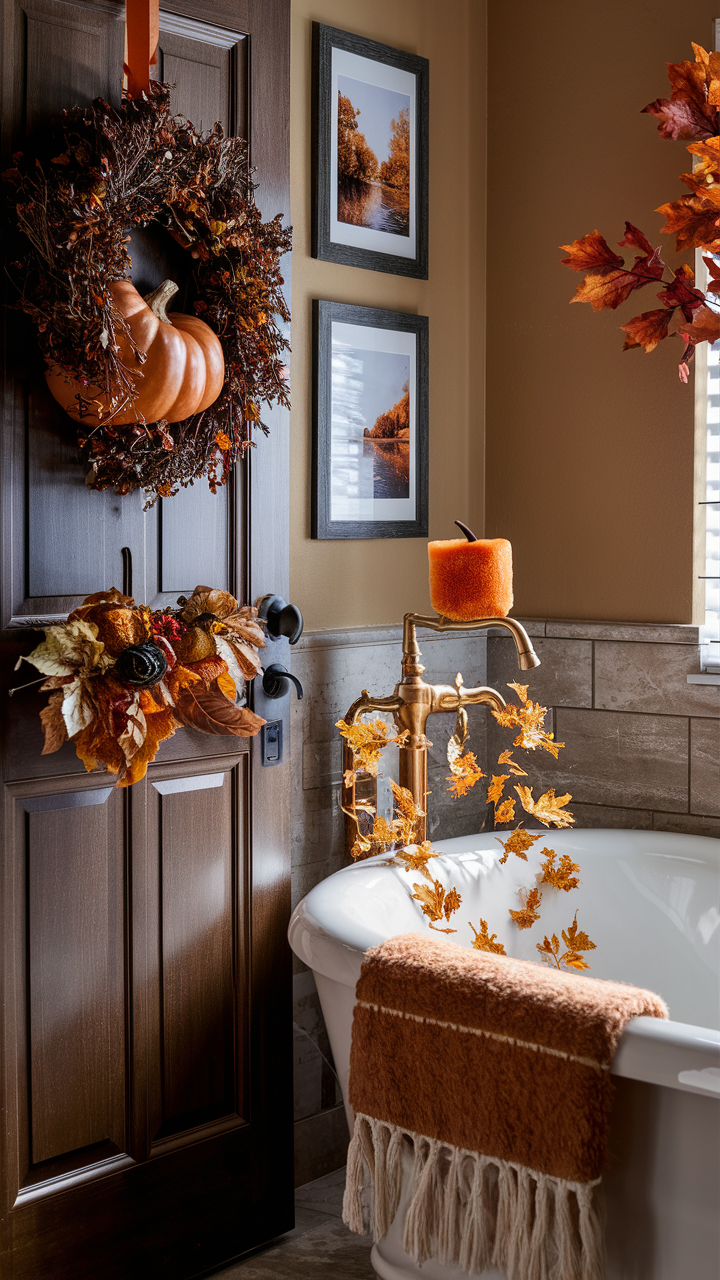 retro fall bathroom decor idea