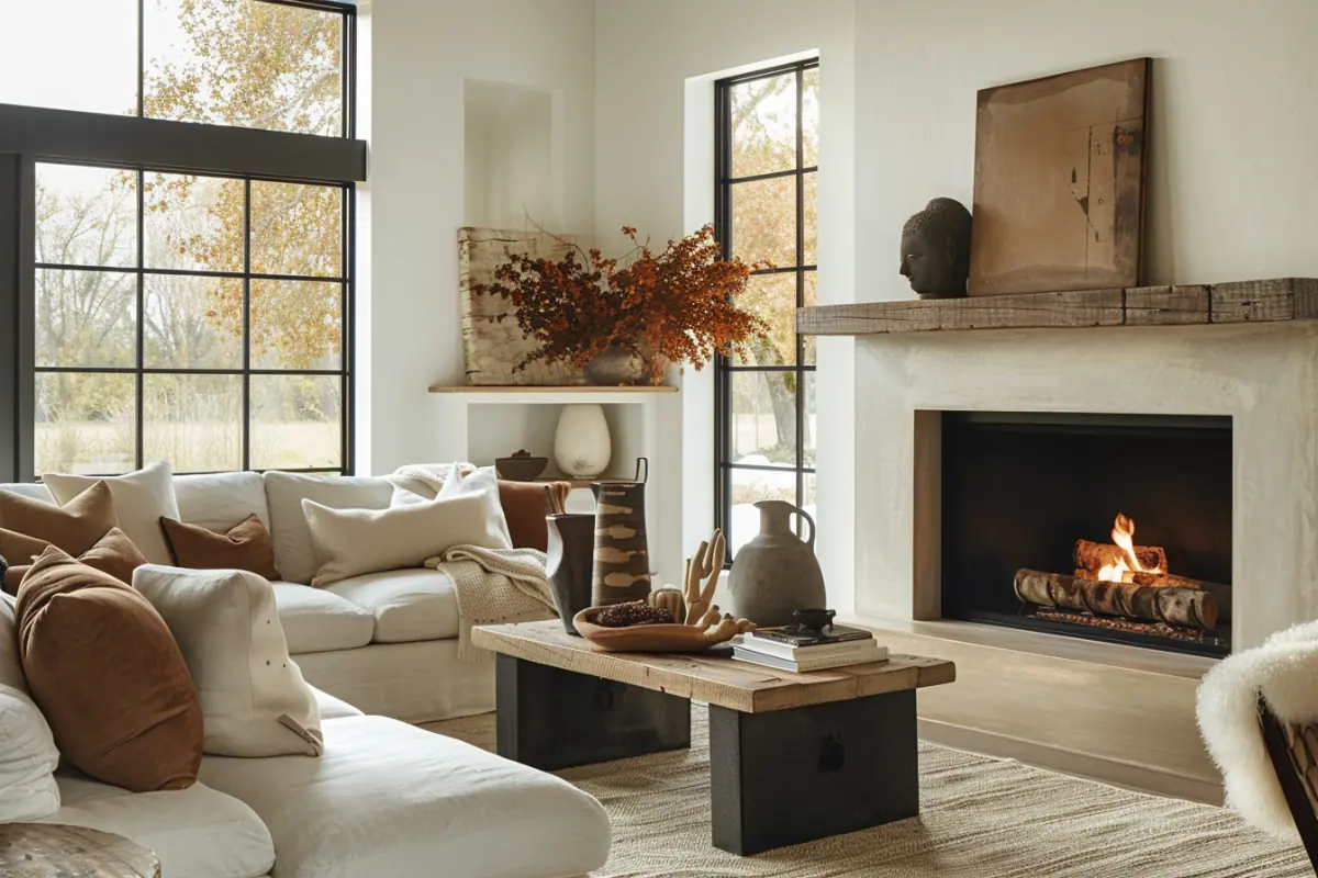 rich and modern fall living room
