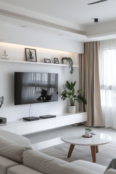 simple modern tv room