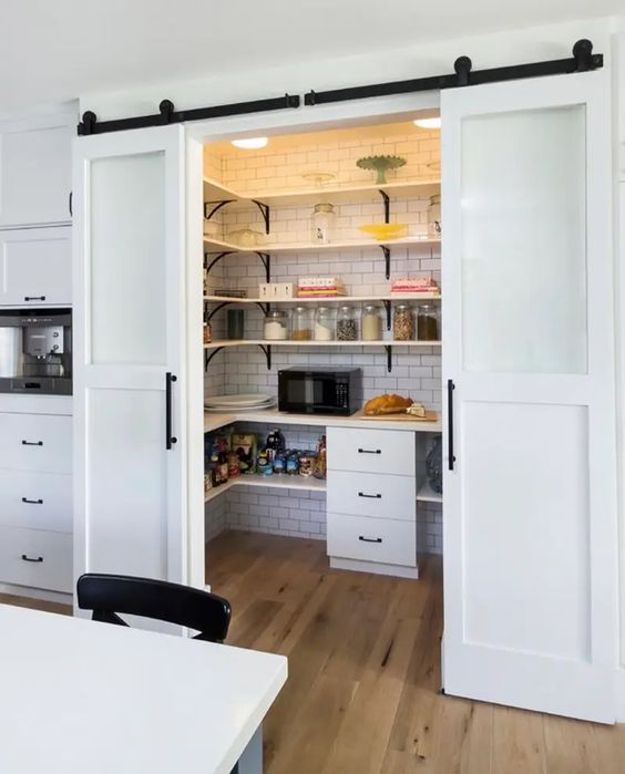 stunning small walk in pantry