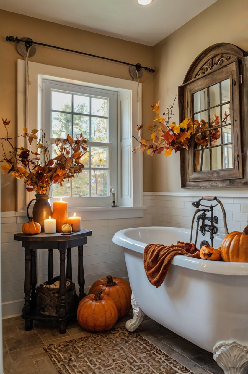 tub fall bathroom decor