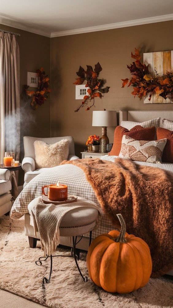 modern fall bedroom