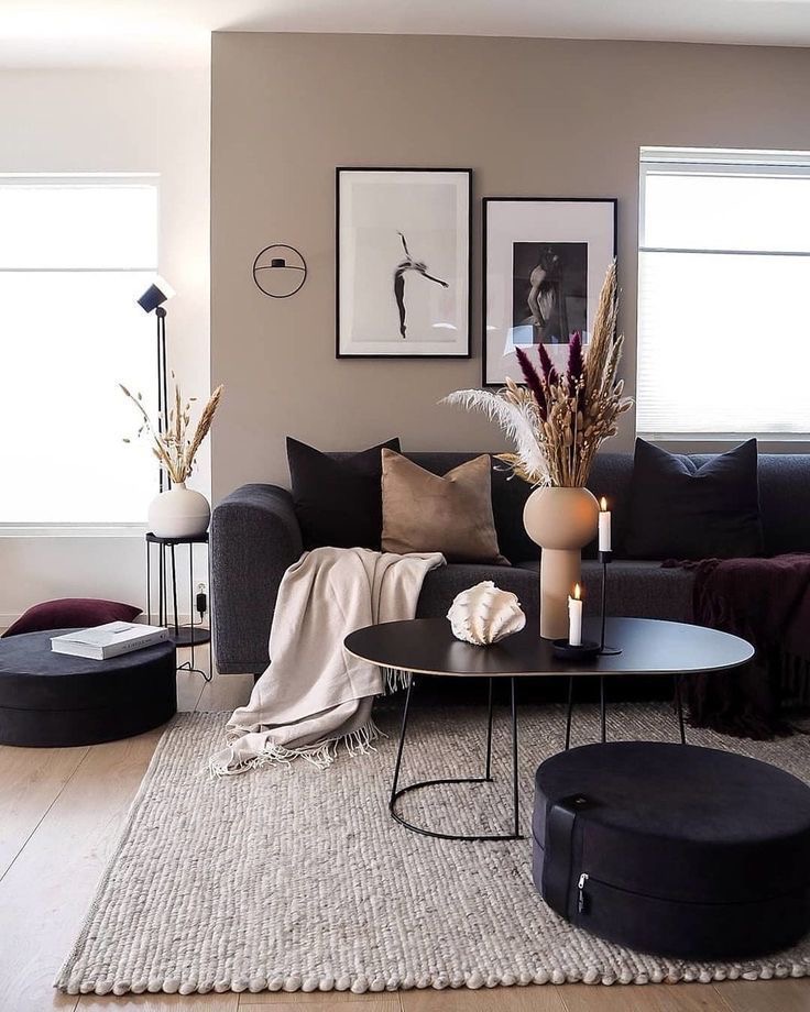 lovely Black Sofa Living Room Decor