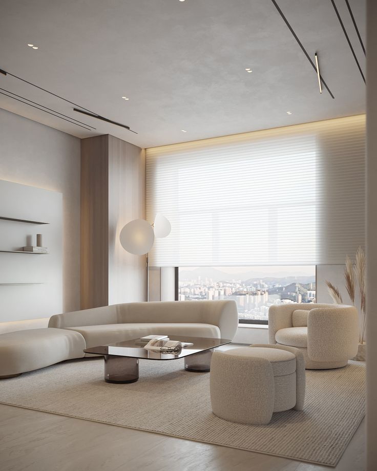 luxe White Living Room Decor