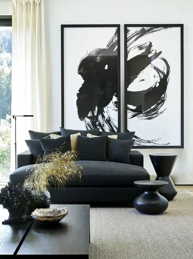 unique Black Sofa Living Room Decor