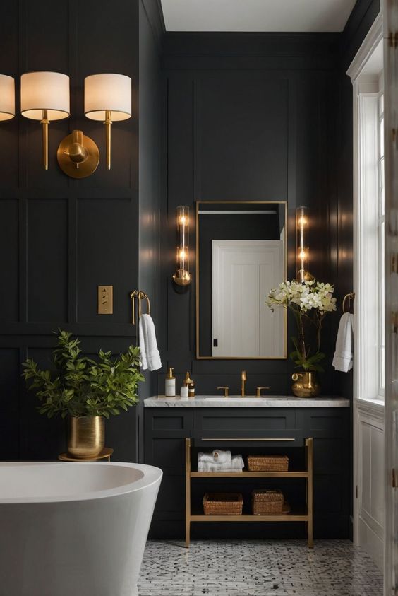 classy moody bathroom