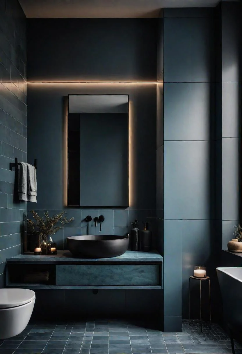 dark minimalist bathroom