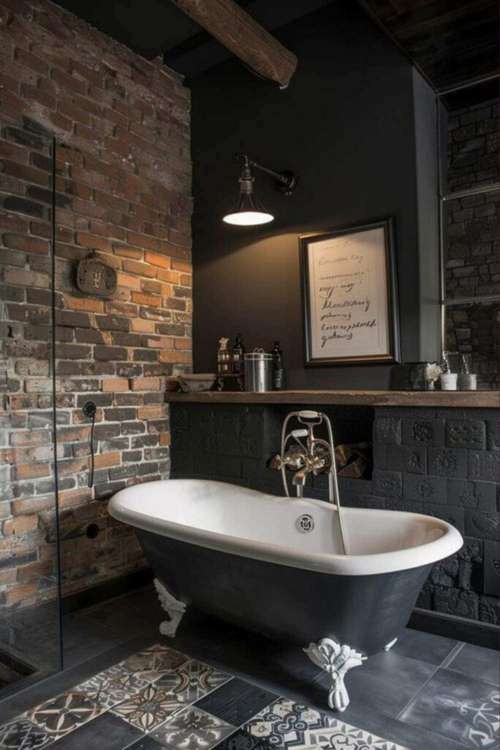 moody bathroom decor idea