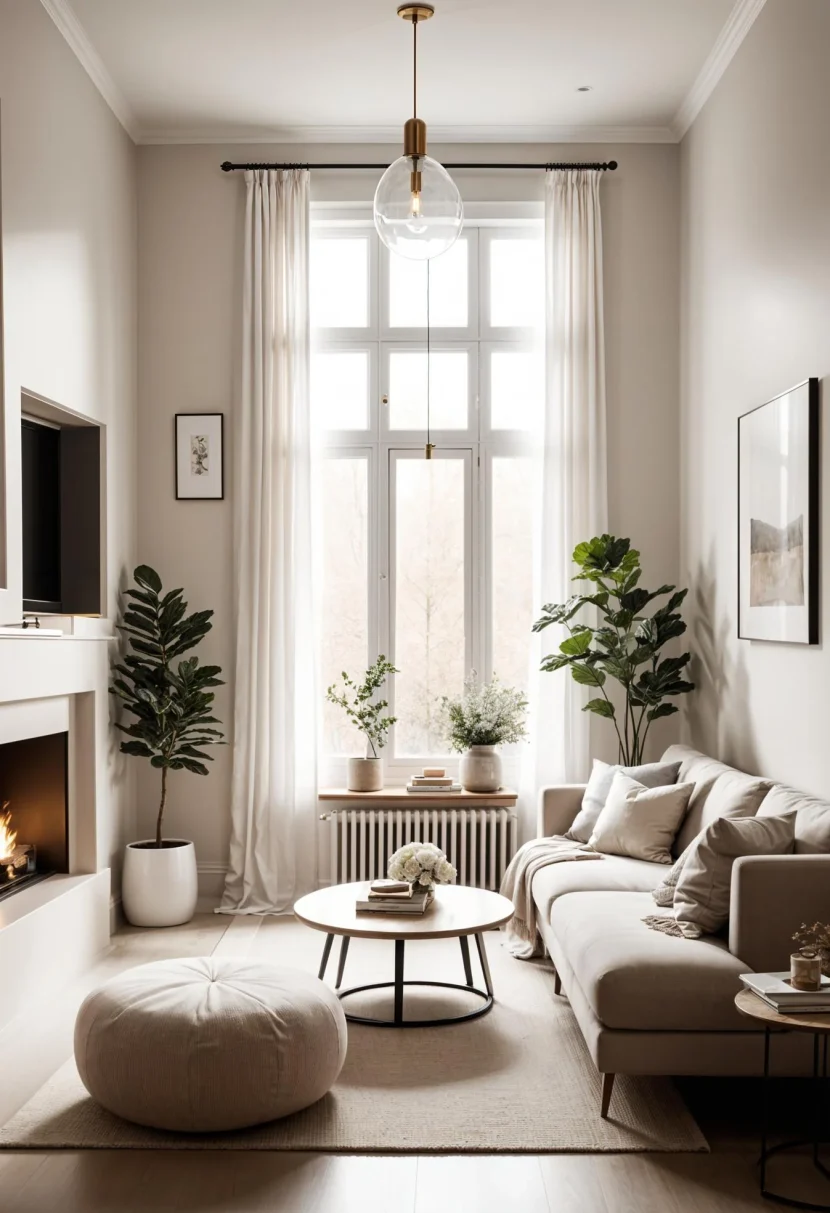 narrow small living room