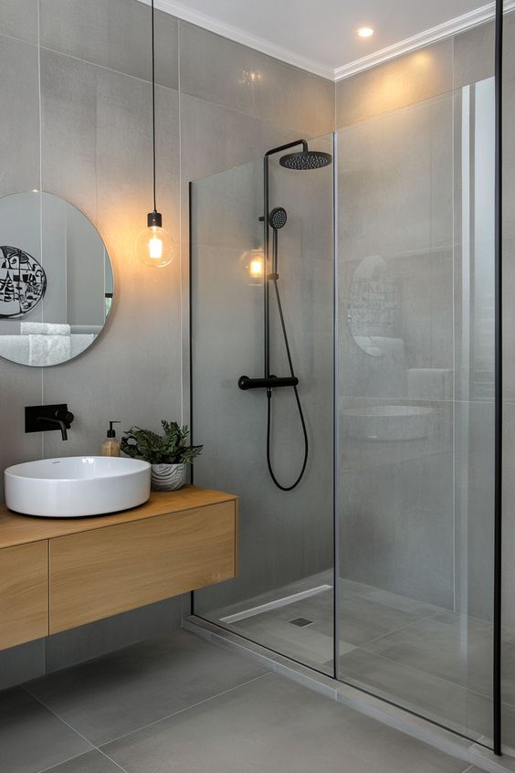 sleek minimalist bathroom