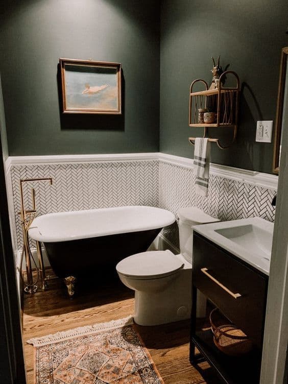small moody bathroom